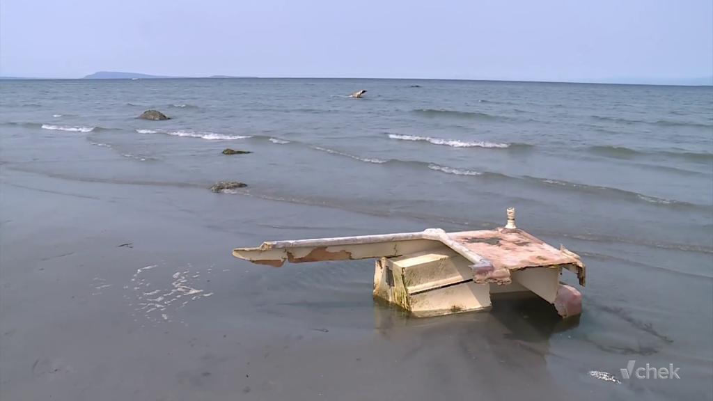 ‘Very dangerous’: Wreckage of boat still scattered on Qualicum beach