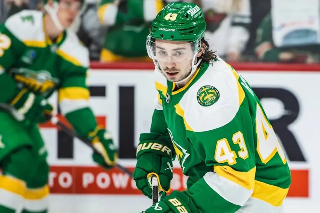 Hughes, Wild roll to 5-2 win over visiting Vancouver Canucks